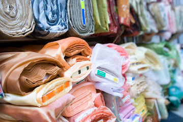 Fabric tubes Textile rolls in the Fabric Shop
