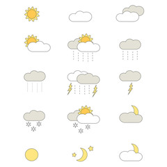 cute weather icons set vector illustration

