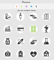 drug store icon set