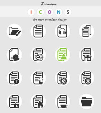 documents icon set