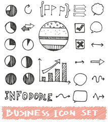 Business doodles sketch eps10 vector