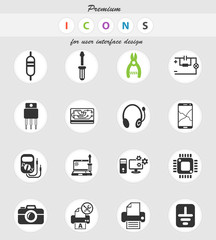 electronics repair icon set
