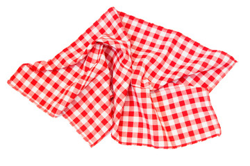 The checkered tablecloth isolated