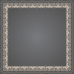 Vector fine floral square frame. Decorative element for invitations and cards. Border element