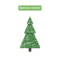 Spruce, christmas tree with snow icon in a flat design.