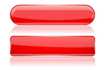 Red long glass buttons