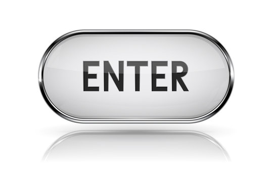 ENTER white button with chrome frame