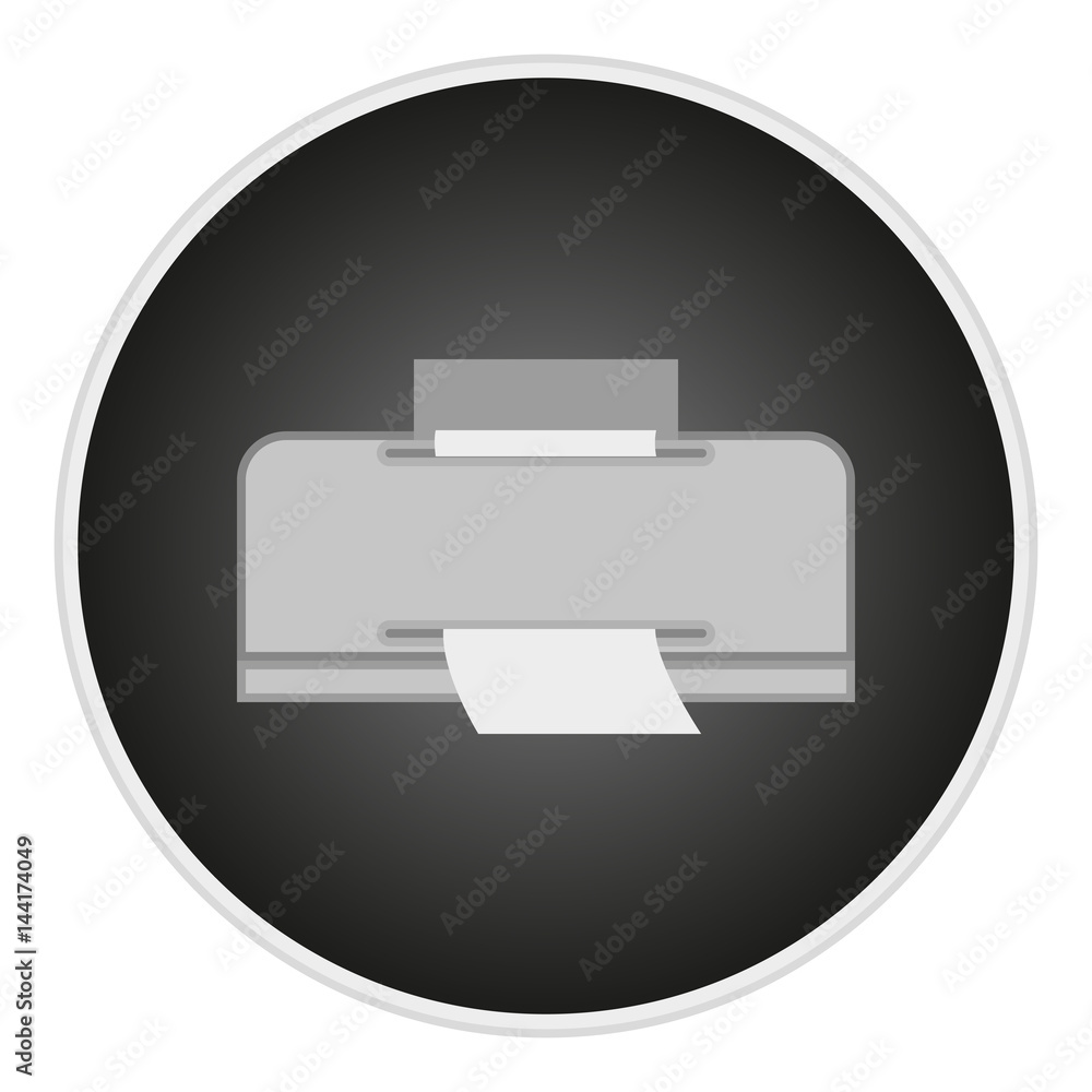 Aufkleber vector image button with printers