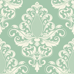 Vector damask seamless pattern element. Classical luxury old fashioned damask ornament, royal victorian seamless texture for wallpapers, textile, wrapping. Exquisite floral baroque template.