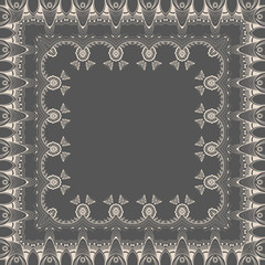 Vector fine floral square frame. Decorative element for invitations and cards. Border element