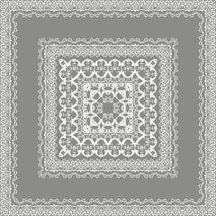 Vector fine floral square frame. Decorative element for invitations and cards. Border element