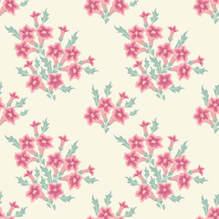 Obraz na płótnie Canvas Vector flower seamless pattern background. Elegant texture for backgrounds. Classical luxury old fashioned floral ornament, seamless texture for wallpapers, textile, wrapping.