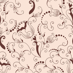 Vector flower seamless pattern element. Elegant texture for backgrounds. Classical luxury old fashioned floral ornament, seamless texture for wallpapers, textile, wrapping.