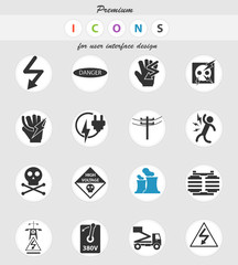high voltage icon set