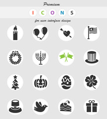 holidays icon set