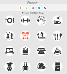 hotel service icon set
