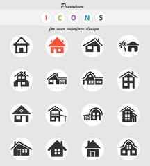 Fototapeta premium house type icon set