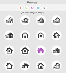 house type icon set