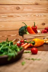 Sweet pepper, brocoli and cherry tomatoes.