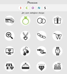 Fototapeta premium jewerly store icon set