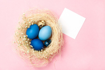 Easter eggs in a nest