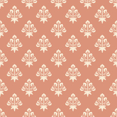 Vector damask seamless pattern background. Classical luxury old fashioned damask ornament, royal victorian seamless texture for wallpapers, textile, wrapping. Exquisite floral baroque template.
