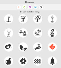 plants tools icon set