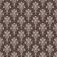 Vector damask seamless pattern background. Classical luxury old fashioned damask ornament, royal victorian seamless texture for wallpapers, textile, wrapping. Exquisite floral baroque template.