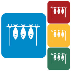 Grilled fish icon. Vector illustration