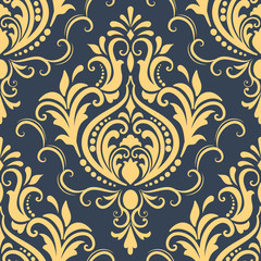 Vector damask seamless pattern element. Classical luxury old fashioned damask ornament, royal victorian seamless texture for wallpapers, textile, wrapping. Exquisite floral baroque template.