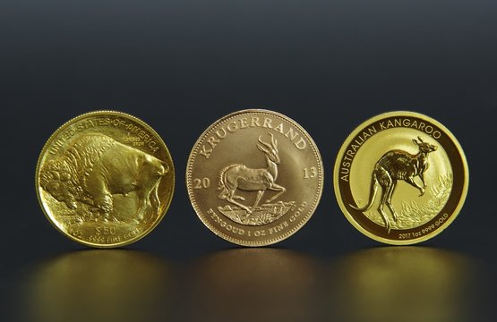 Goldm&uuml;nzen - Nugget Kangaroo - Krugerrand und Amercian Buffalo