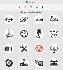 racing icon set