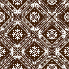 Vector illustration of Ukrainian folk seamless pattern ornament. Ethnic ornament. Border element. Traditional Ukrainian, Belarusian folk art knitted embroidery pattern - Vyshyvanka