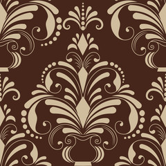 Vector damask seamless pattern element. Classical luxury old fashioned damask ornament, royal victorian seamless texture for wallpapers, textile, wrapping. Exquisite floral baroque template.