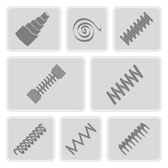 set of monochrome icons with Springs for your design