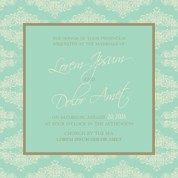 Wedding invitation or announcement card