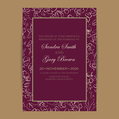 Wedding invitation or announcement card