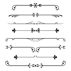 set of calligraphic design elements and page decor.
