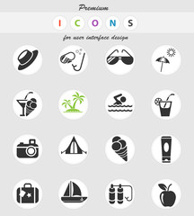 summer icon set