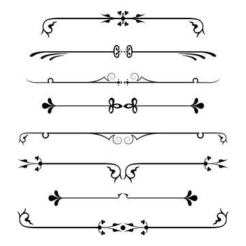 set of calligraphic design elements and page decor.