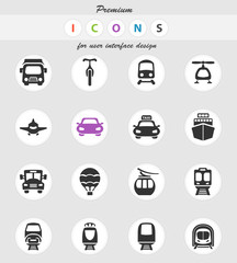 transport icon set