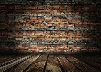 old room with brick wall
