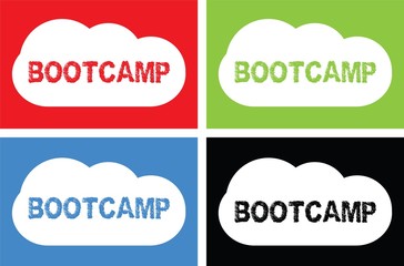 BOOTCAMP text, on cloud bubble sign.