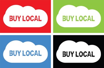 BUY LOCAL text, on cloud bubble sign.