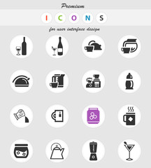 utensils for beverages icon set