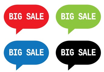 BIG SALE text, on rectangle speech bubble sign.