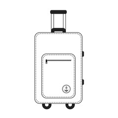 White and black color travelling baggage suitcase