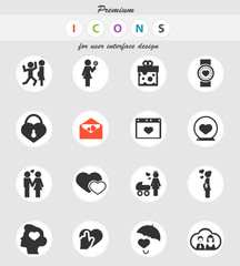 valentine day icon set