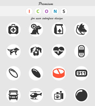 veterinary clinic icon set