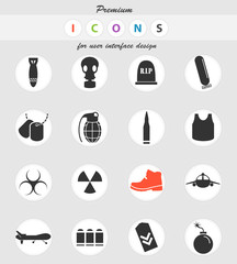 war symbols icon set